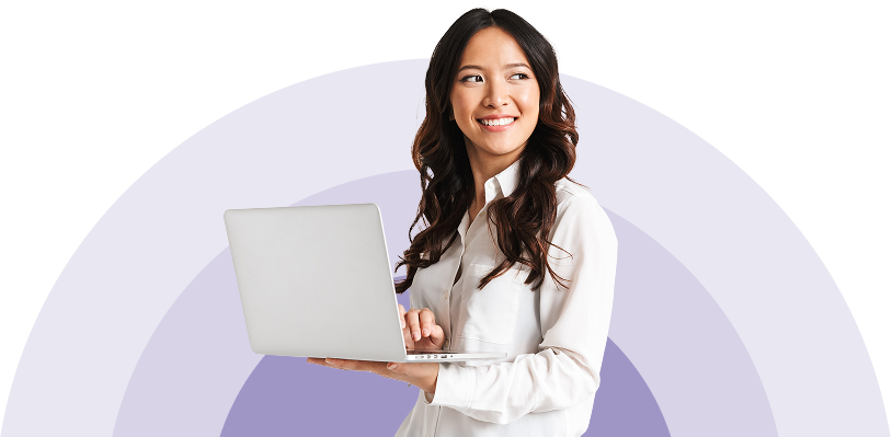 Woman watching screens